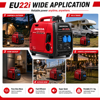 Générateur portable à inverseur silencieux SCDC Honda EU22i 2,2 kW, alimenté à l'essence, pour camping-car, camping et alimentation de secours