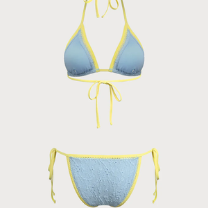 <span class=keywords><strong>Maillot</strong></span> <span class=keywords><strong>de</strong></span> <span class=keywords><strong>bain</strong></span> jacquard tendance pour jeunes filles, avec logo personnalisé, fabrication OEM, motif floral bleu, bretelles bikini <span class=keywords><strong>de</strong></span> haute qualité, <span class=keywords><strong>maillot</strong></span> <span class=keywords><strong>de</strong></span> <span class=keywords><strong>bain</strong></span> découpé pour femmes - Product Image 3