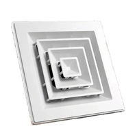 Grille de Diffusion d'Air Carrée en ABS/PVC de 2 mm d'Épaisseur, Facile à Installer au Plafond ou au Mur, pour Cuisine, Salle de Bain et Conduites CVC