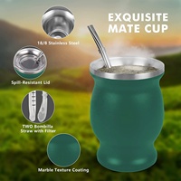 Vaso de Té Argentino de Acero Inoxidable al por Mayor, Set de Mate Aislado con Bombilla y Filtro, Termo para Yerba Mate