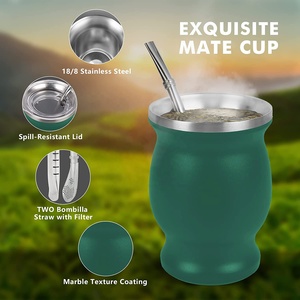 Wholesale Stainless Steel Argentine Tea Cup Insulated Yerba Mate Gourd Set Mate Cup <strong>Thermos</strong> With Bombilla Filtered Straw - Product Image 2