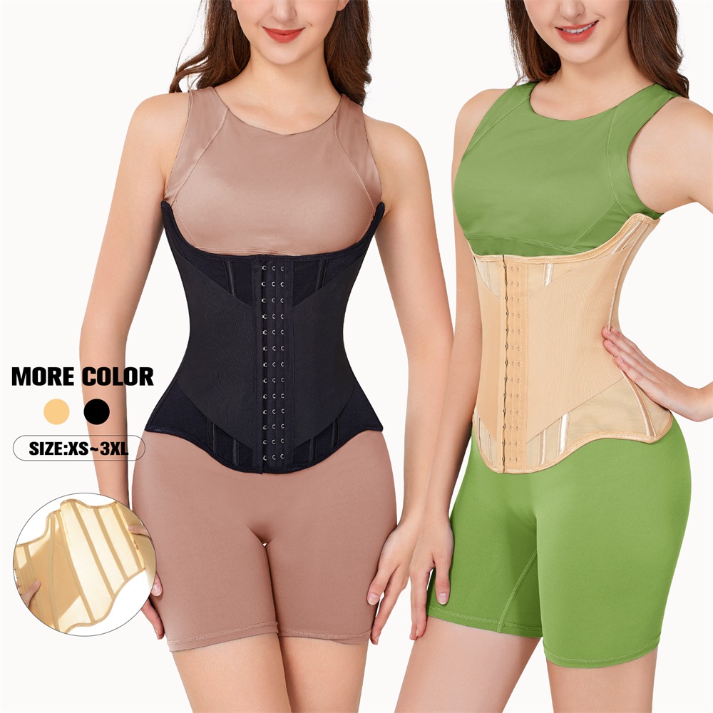 Women's Waist Trainer Corset With Shoulder Straps – Double Belt Tummy Control Shapewear For Postpartum, Workouts