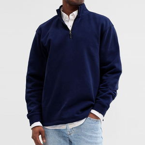<span class=keywords><strong>Felpa</strong></span> da <span class=keywords><strong>Uomo</strong></span> con Zip e Collo Alto, Personalizzabile con Ricamo Logo, Stile Vintage da Viaggio, Pullover con Zip a un Quarto - Product Image 2