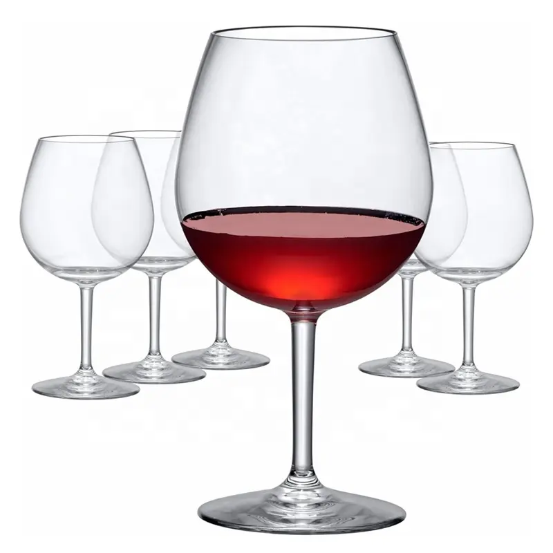 20-Ounce Classical Dishwasher-Safe BPA-Free Reusable Unbreakable Tritan Red Wine Glasses for Poolside Camping