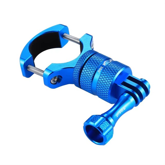 360 Degree Rotation Bike Aluminum Handlebar Adapter Mount With Screw for GoPro HERO DJI OSMO Action and Other Action Cameras