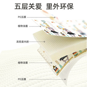 Tapis d'éveil pliable XPE 120x180cm, double face, dessin animé, pour bébés et tout-petits, tapis de jeu pour l'éducation précoce - Product Image 3