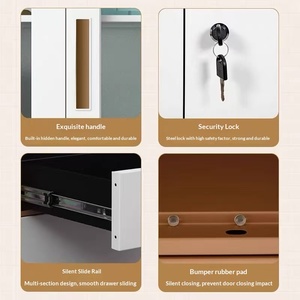 Classeur en acier à côtés étroits, design moderne et épuré, structure renforcée, fonctionnalités détachables, porte vitrée, profil bas pour <span class=keywords><strong>bureau</strong></span> - Product Image 2