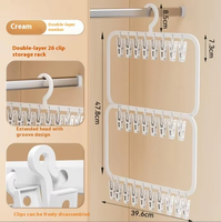 A3541 Séchoir à chaussettes multifonctionnel en plastique, support mural moderne coupe-vent pour rangement de garde-robe et salon