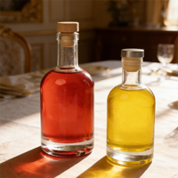 Bouteilles en verre transparent épaissi, bouteilles individuelles pour spiritueux et liqueurs, bouteilles scellées pour la conservation du vin domestique