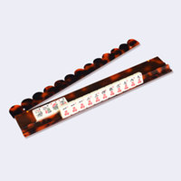 Ensemble de 4 supports transparents pour tuiles de Mahjong avec poussoir, porte-tuiles en acrylique pour soirées de jeu, supports transparents pour la maison et les clubs