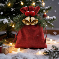Pochette en jute personnalisée avec cordon de serrage, petit sac cadeau rouge pour bijoux, pour mariage, cadeau de demoiselle d'honneur, emballage de collier et de bague, vente en gros