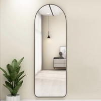 Miroir d'habillage moderne pour la maison Miroir de sol mural adhésif de style INS en alliage d'aluminium pleine longueur Matériau métallique