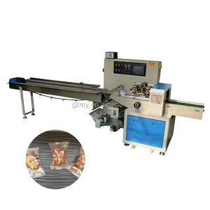 Fully automatic plastic bag food tray wrapper packing bread bagging horizontal wrapping packing machine