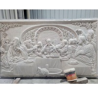 Panneau mural personnalisé de haute qualité en marbre naturel sculpté à la main en pierre naturelle art mural sculpture en marbre mur en marbre décoratif