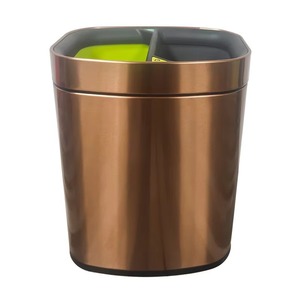 Eco-friendly <b>Double</b>-Layer Stainless Steel Trash <b>Bin</b> Open Top Modern Hotel Home Use Bathroom Guest Room Living Room Waste <b>Bins</b> - Product Image 6