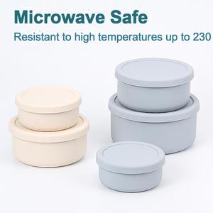 Ensemble de boîtes <span class=keywords><strong>à</strong></span> lunch en silicone empilables, sans BPA, écologiques, adaptées au micro-ondes, pour enfants et adultes, 4 tailles (300-2100 ml), personnalisables - Product Image 3