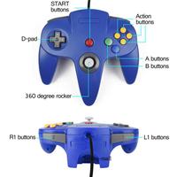 N64 Gaming Joysticks Port Transparente N64 Controller Gamepad Joysticks Joypads Game Pad Long Wired para Classic 64 Controllers