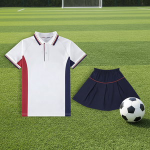 Ensemble d'uniformes sportifs 521001M pour collégiens et lycéens, avec logo personnalisé, polo de performance et short marine pour garçons et filles, tenue d'équipe - Product Image 4
