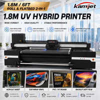 Mesin Printer Inkjet UV Hybrid 1.8m Roll to Roll dan Flatbed untuk Pencetakan pada Film Lunak Backlit, PVC, KT Board, Kulit, ACP, Akrilik