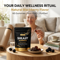 Extrait pur de Shilajit de l'Himalaya OEM, gommes halal avec soutien énergétique et immunitaire pour adultes (non destiné aux femmes enceintes)