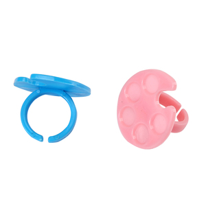 Mini palette à ongles en forme de bague, plat de peinture en plastique, support pour pigment de vernis à ongles - Product Image 3