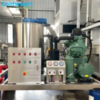 Machines à glace Coldsmart pour usine de fabrication, machine à glace en flocons de 3 tonnes, construction en acier inoxydable pour usine de produits de la mer