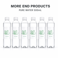 Machine de remplissage automatique haute vitesse monobloc pour eau pure minérale en bouteilles PET et verre, avec rinçage et bouchage intégrés