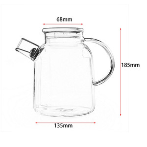Bình Trà Thủy Tinh 1000/1600ML, Ấm Đun Nước Thủy Tinh Trong Suốt Cách Nhiệt Dung Tích Lớn Với Nắp Tre - Product Image 6