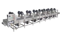 Hogedruk Fruit En Blad Groente Bubbel Wasmachine Sla Gember Vibrerende Ontwatering Machine Wind Blower Droger