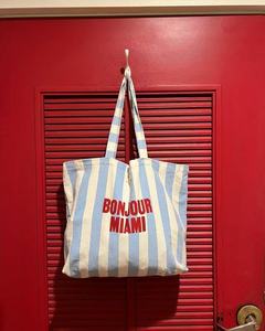 Bolsa de Compras de Lona de Algodón Azul Marino y Verde para Mujer, con Asa Reforzada Grande y Logotipo Personalizado, Ideal para la Playa, el Verano o Uso Diario - Product Image 6
