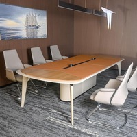 Meubles de bureau de haute qualité, multifonctionnels, mobiles, modernes, table de réunion en placage pour salle de réunion