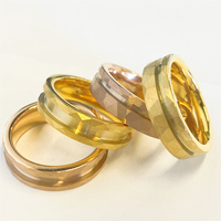 Macho Schmuck Maßgefertigter Klassischer 6mm 8mm Gehämmerter Gold/Roségold Blanko Wolframcarbid-Ring Kern-Einlage Damen Verlobungs- und Ehering