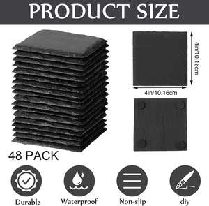Eco Friendly Natural Cup Mat With Anti-Scratch Backing Accept Customize <b>Slate</b> Stone Coaster - Product Image 2