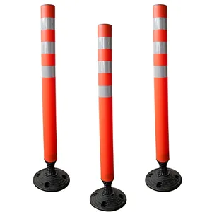 Traffic Sign Posts Traffic Plastic Warning Flexible Delineator Post Parking Sign Flexible Guide PE Post With PVC Black