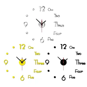 3D Modern Wall Clock Sticker Clock Wall Sticker Punch Clock