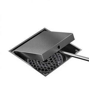 OEM Stainless Steel Modern Simple Gunmetal Gray Floor Drain Large Flow Insect-proof Odor-proof Bathroom Shower Room Toilet - Product Image 3