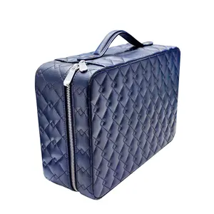 L Wholesale Travel Leather Jewel Case Organizer jewellery Storage Suitcase Zipper Ice Jewelry Storage Box