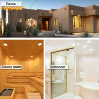 Spots LED encastrés étanches 5W 7W 9W 12W 15W ronds anti-buée pour toilettes, sauna, salle de bain IP65 COB