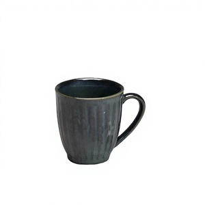 Mug en céramique émaillée de couleur personnalisée avec poignée en bois, anti-fuite, motif solide pour cafés et restaurants, service de boissons chaudes - Product Image 1