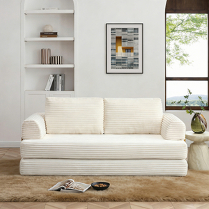 Convertible <b>Sofa</b> <b>Bed</b> Set Folding Floor Couch Modern Corduroy Futon Sleeper Mattress Pillows Boneless <b>Sofa</b> Living Room Bedroom - Product Image 2