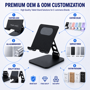 Support universel pour tablette en aluminium, pliable, portable, support de bureau pour toutes les tablettes, liseuses électroniques, achat en gros - Product Image 4