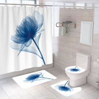 Aquarelle Fleur Décor À La Maison Rideau De Douche, Abstrait Herbes Mauvaises Herbes Fleurs Lierre Retour avec Fleurons Arbustes Conception