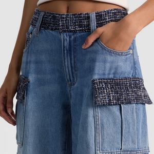 Jeans de Mujer Estilo 2025, Holgados, de Cintura Alta, al por Mayor, Personalizados, con Costuras, Tipo Cargo - Product Image 3