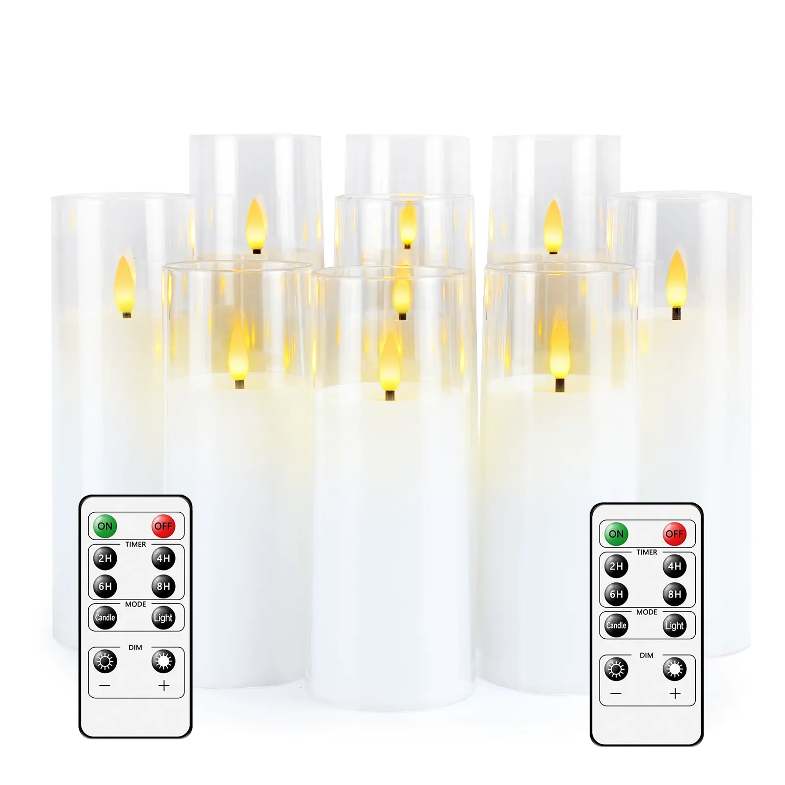 חם סגנון 9pcs 2.3in אקריליק נרות flameless flickring חדש כדור פתיל עבור חג המולד ליל כל הקדושים led נר אור בית תפאורה