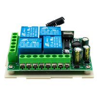 Penerima Remote Control 433Mhz DC 12V 10A 4CH Modul Penerima Relay Pembuka Pintu Garasi Gerbang Rumah Pintar Tanpa Remote Control