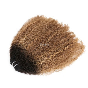 VMAE Afro Coily Dark Root Cambodian Afro 3C/4A Kinky Curly Highlight 4/27 Afro Kinky Curly Hair 100g Weft Extensioni di <span class=keywords><strong>Capelli</strong></span> Umani - Product Image 2