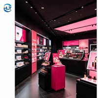 Vitrines et comptoirs d'exposition en bois avec éclairage LED, équipements personnalisés pour les boutiques de cosmétiques, les kiosques de centres commerciaux