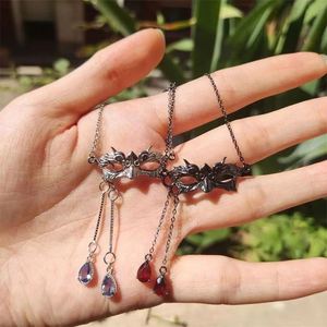 Creative Personality Evening Party Mask Charm Clavicle <b>Chain</b> Necklace Water Drop Diamond Holiday Gift Pendant Cosplay Necklace - Product Image 3