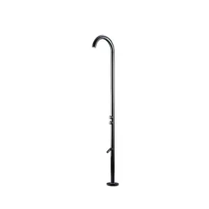 Black outdoor pool shower mixer kit free standing outdoor shower faucet column set brass swimming pool shower