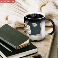 Tasse magique à changement de couleur en céramique noire givrée 11oz pour les amateurs de thé au lait – Livraison directe exclusive